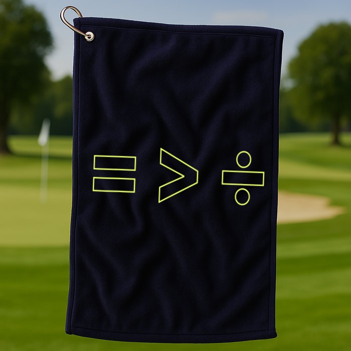 Math Equality Sign, Greater Than Division Sign Golf Towel