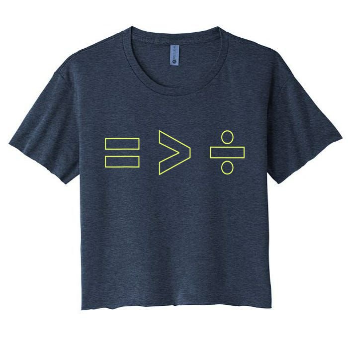 Math Equality Sign, Greater Than Division Sign Crop Top