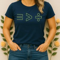 Math Equality Sign, Greater Than Division Sign Womens T-Shirt