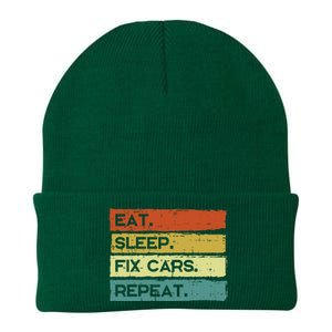 Mechanic Eat Sleep Fix Cars Repeat Funny Knit Cap Winter Beanie