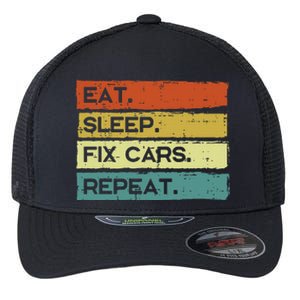 Mechanic Eat Sleep Fix Cars Repeat Funny Flexfit Unipanel Trucker Cap