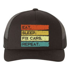 Mechanic Eat Sleep Fix Cars Repeat Funny Yupoong Adult 5-Panel Trucker Hat