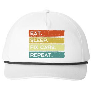 Mechanic Eat Sleep Fix Cars Repeat Funny Snapback Five-Panel Rope Hat