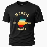 Madrid Espana Spain Est. Souvenir Flag Map Vacation Cooling Performance Crew T-Shirt