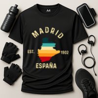 Madrid Espana Spain Est. Souvenir Flag Map Vacation Cooling Performance Crew T-Shirt