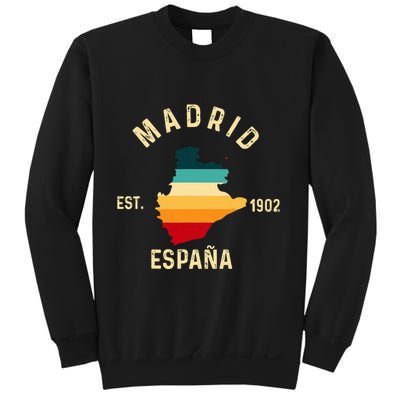 Madrid Espana Spain Est. Souvenir Flag Map Vacation Sweatshirt