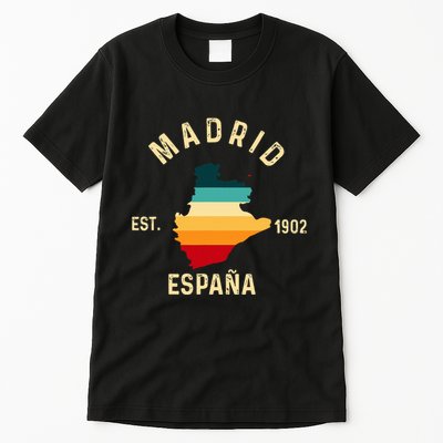 Madrid Espana Spain Est. Souvenir Flag Map Vacation Tall T-Shirt