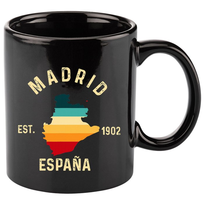 Madrid Espana Spain Est. Souvenir Flag Map Vacation 11oz C Handle Ceramic Mug