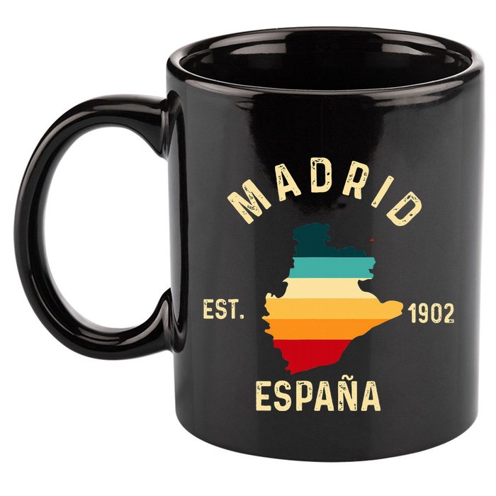 Madrid Espana Spain Est. Souvenir Flag Map Vacation 11oz C Handle Ceramic Mug