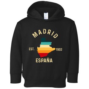 Madrid Espana Spain Est. Souvenir Flag Map Vacation Toddler Hoodie