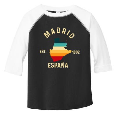 Madrid Espana Spain Est. Souvenir Flag Map Vacation Toddler Fine Jersey T-Shirt