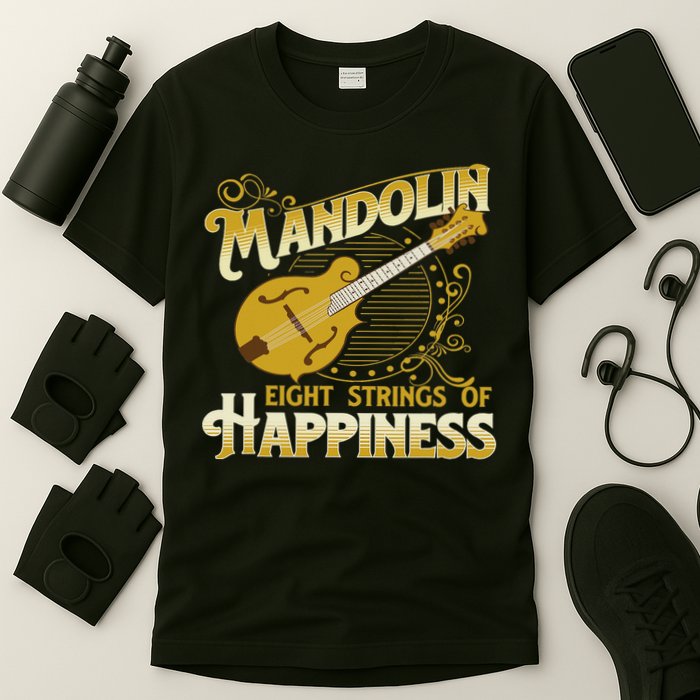 Mandolin Eight Strings Of Happiness Mandolin Folk Player T-Shirt