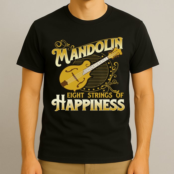 Mandolin Eight Strings Of Happiness Mandolin Folk Player T-Shirt