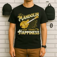 Mandolin Eight Strings Of Happiness Mandolin Folk Player T-Shirt