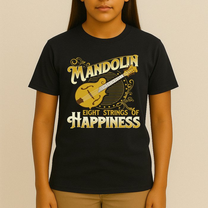 Mandolin Eight Strings Of Happiness Mandolin Folk Player T-Shirt