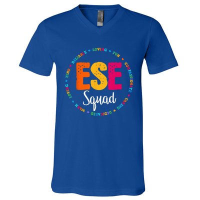 Matching ESE Squad First Last Day Team Teacher Student Tribe V-Neck T-Shirt