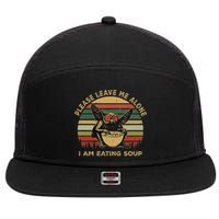 Mothman Eating Soup Please Leave Me Alone I Am Eating Soup 7 Panel Mesh Trucker Snapback Hat