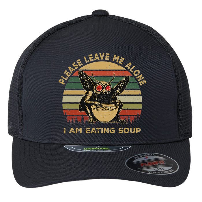 Mothman Eating Soup Please Leave Me Alone I Am Eating Soup Flexfit Unipanel Trucker Cap