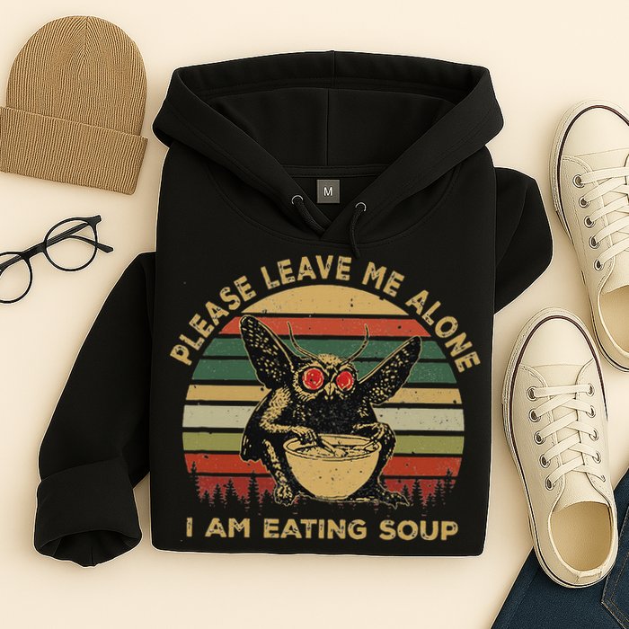 Mothman Eating Soup Please Leave Me Alone I Am Eating Soup Hoodie