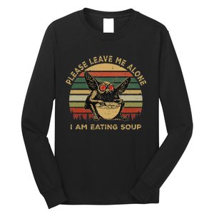 Mothman Eating Soup Please Leave Me Alone I Am Eating Soup Long Sleeve Shirt