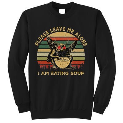 Mothman Eating Soup Please Leave Me Alone I Am Eating Soup Sweatshirt