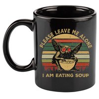 Mothman Eating Soup Please Leave Me Alone I Am Eating Soup 11oz C Handle Ceramic Mug