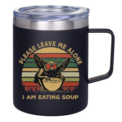 Mothman Eating Soup Please Leave Me Alone I Am Eating Soup 12oz Stainless Steel Coffee Mug