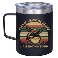 Mothman Eating Soup Please Leave Me Alone I Am Eating Soup 12oz Stainless Steel Coffee Mug