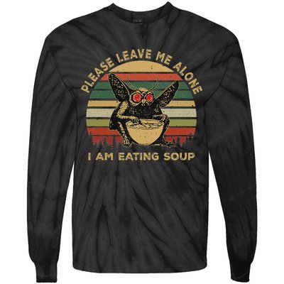 Mothman Eating Soup Please Leave Me Alone I Am Eating Soup Tie-Dye Long Sleeve Shirt