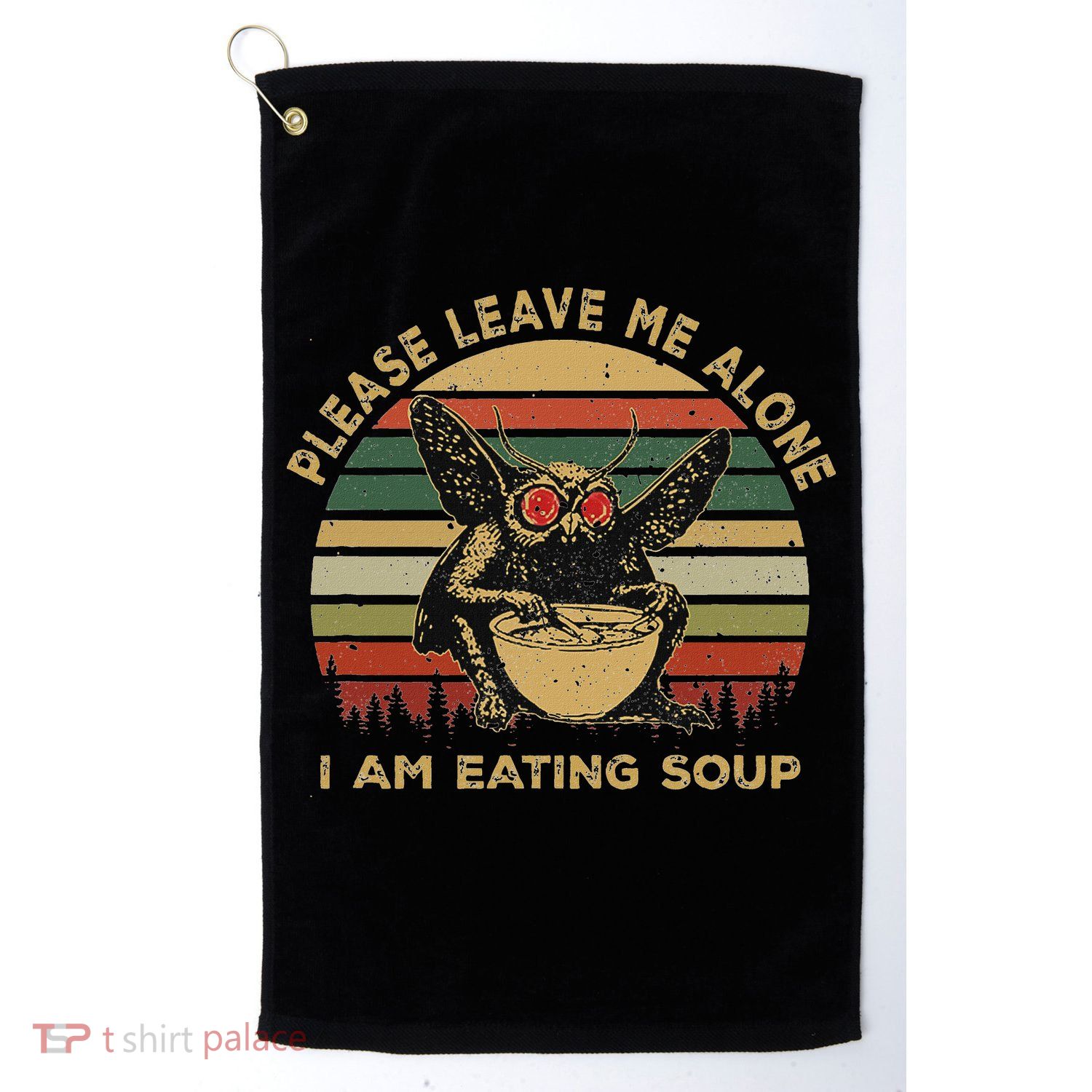Mothman Eating Soup Please Leave Me Alone I Am Eating Soup Golf Towel