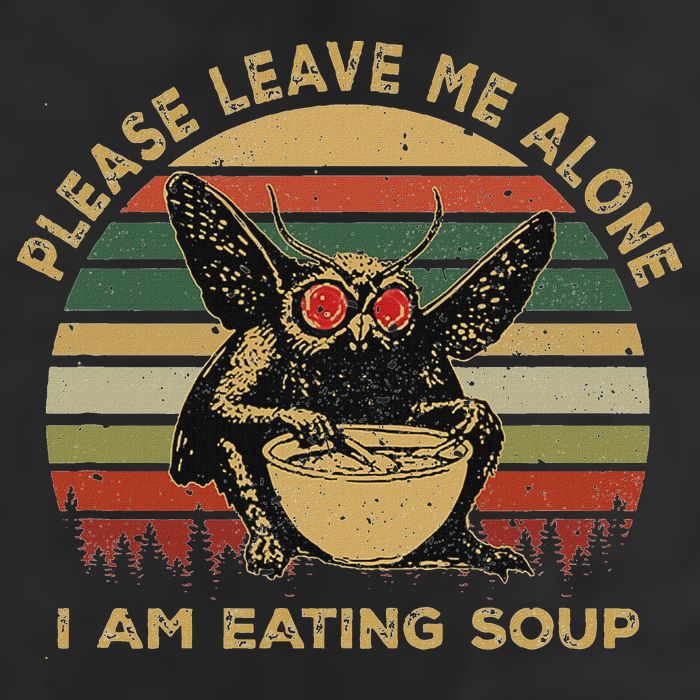 Mothman Eating Soup Please Leave Me Alone I Am Eating Soup Microfiber Hand Towel