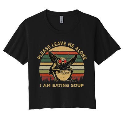Mothman Eating Soup Please Leave Me Alone I Am Eating Soup Crop Top