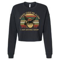 Mothman Eating Soup Please Leave Me Alone I Am Eating Soup Cropped Pullover Crew