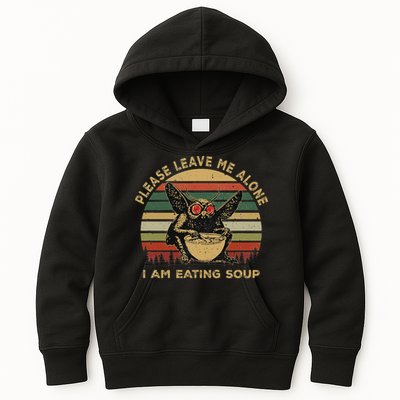 Mothman Eating Soup Please Leave Me Alone I Am Eating Soup Kids Hoodie