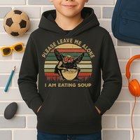 Mothman Eating Soup Please Leave Me Alone I Am Eating Soup Kids Hoodie