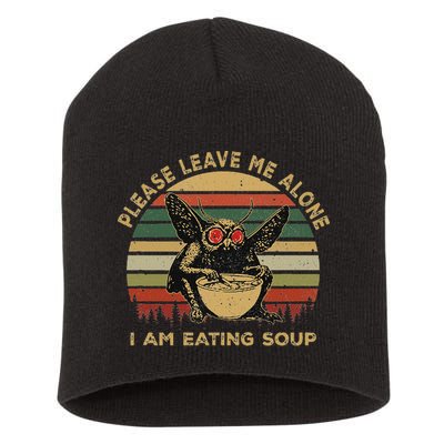 Mothman Eating Soup Please Leave Me Alone I Am Eating Soup Short Acrylic Beanie
