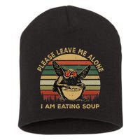 Mothman Eating Soup Please Leave Me Alone I Am Eating Soup Short Acrylic Beanie