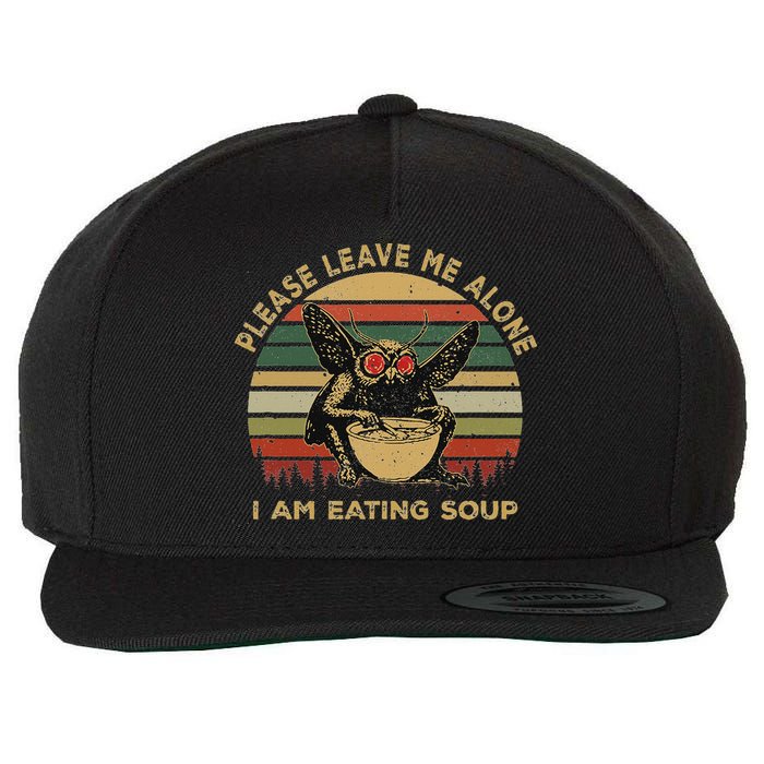 Mothman Eating Soup Please Leave Me Alone I Am Eating Soup Wool Snapback Cap