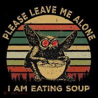 Mothman Eating Soup Please Leave Me Alone I Am Eating Soup Kids T-Shirt