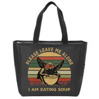 Mothman Eating Soup Please Leave Me Alone I Am Eating Soup Zip Tote Bag