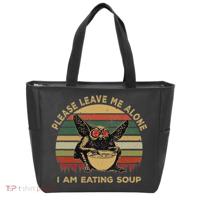 Mothman Eating Soup Please Leave Me Alone I Am Eating Soup Zip Tote Bag