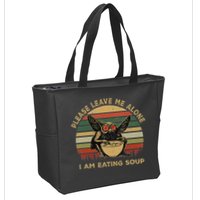 Mothman Eating Soup Please Leave Me Alone I Am Eating Soup Zip Tote Bag