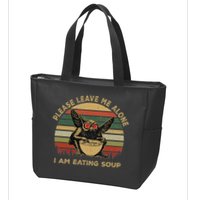 Mothman Eating Soup Please Leave Me Alone I Am Eating Soup Zip Tote Bag