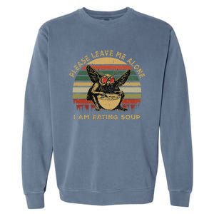 Mothman Eating Soup Please Leave Me Alone I Am Eating Soup Garment-Dyed Sweatshirt