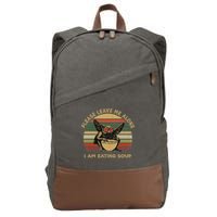 Mothman Eating Soup Please Leave Me Alone I Am Eating Soup Cotton Canvas Backpack
