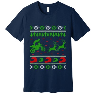 Motocross Enduro Sport Ugly Christmas Premium T-Shirt