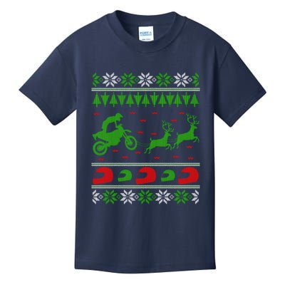 Motocross Enduro Sport Ugly Christmas Kids T-Shirt