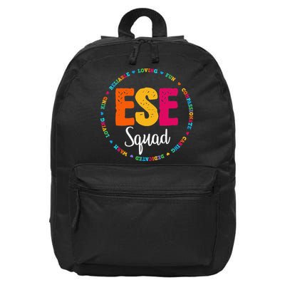 Matching ESE Squad First Last Day Team Teacher Student Tribe 16 in Basic Backpack