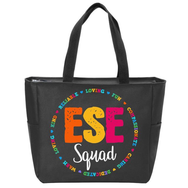 Matching ESE Squad First Last Day Team Teacher Student Tribe Zip Tote Bag