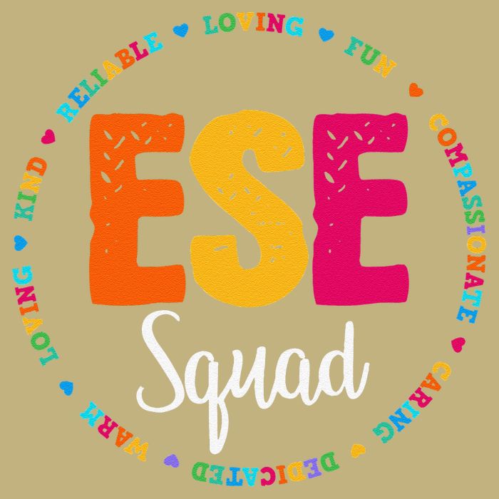 Matching ESE Squad First Last Day Team Teacher Student Tribe Cooling Performance Long Sleeve Crew